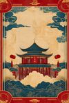 中式古風建筑云端之景