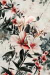 水墨花卉圖 清新雅致