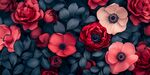 深紅花朵與綠葉夢幻組合