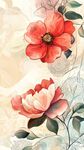 夢幻花卉插畫