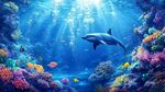 夢(mèng)幻海底世界中的靈動(dòng)海豚
