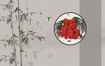 竹子新中式柵格福背景墻