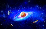 太空黑洞宇宙行星宇航員星空背景