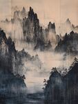 水墨山水間 云霧繞奇峰
