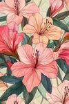 浪漫粉色花卉插畫圖案
