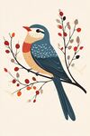 枝頭棲鳥圖
