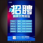 藍色招聘海報