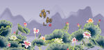 荷花國(guó)畫(huà)荷花