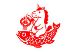 獨(dú)角獸騎魚送福