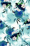 藍(lán)調(diào)花鳥圖案