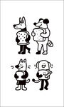 卡通動物人物趣味插畫