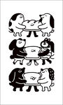 狗狗互動趣味插畫