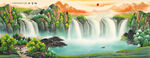 山水畫流水生財