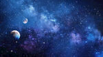 藍(lán)色宇宙星空背景墻