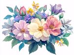 多彩花卉插畫