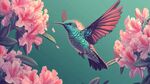 蜂鳥戲粉花