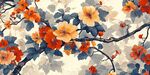 中式花卉圖案精美插畫