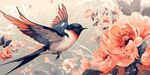 燕子戲花圖