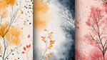 秋季水彩風(fēng)樹木背景圖
