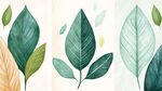 清新手繪風(fēng)多彩葉片插畫