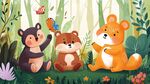 森林里的可愛動物聚會