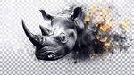 犀牛藝術插畫 動感粒子特效