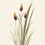 簡約風草穗插畫
