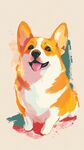 可愛柯基插畫