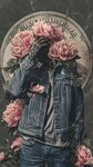 牛仔裝束與繁花的神秘形象