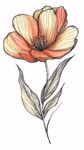 手繪橙黃花朵插畫