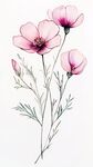 粉色花朵手繪插畫(huà)作品