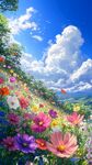 花海藍(lán)天美景如畫