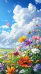 夢幻花海 蝶舞藍天