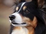三色牧羊犬的優(yōu)雅側(cè)顏