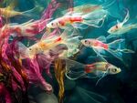 靈動金魚暢游夢幻水世界