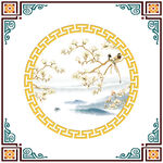 中式花鳥邊框圖案設(shè)計
