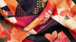 多彩花卉圖案時尚絲巾
