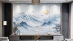 新中式山水客廳背景墻