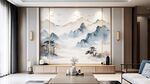 中式客廳山水壁畫裝飾風(fēng)