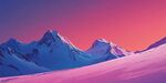 夢幻紫粉雪山美景