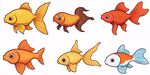 可愛多彩金魚插畫集合
