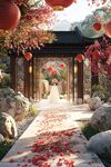中式庭院浪漫婚紗攝影場(chǎng)景