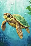 海龜悠游于海底世界