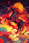 夢幻獨(dú)角獸奔騰于奇幻夜空