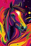 炫彩馬頭插畫