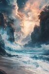 夢幻山海間的壯麗波濤