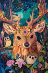 森林中的夢(mèng)幻小鹿與伙伴