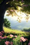 春日繁花樹下的夢幻美景