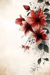 復(fù)古風(fēng)紅百合花插畫