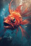 深海中的艷麗紅魚